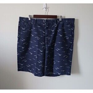 St. John's Bay Mens‎ Cotton Faded Shorts Seagulls Print Casual Blue Size 40